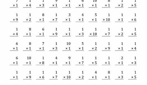 single digit multiplication and division worksheets