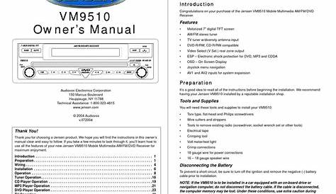 Jensen Car70V Multimedia User Manual