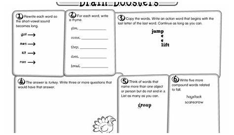 second grade language art worksheet