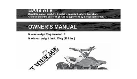 baja motorsports dr90 owner's manual