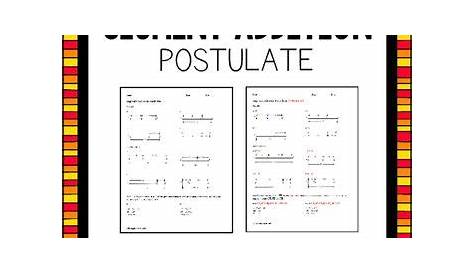 segment addition postulate worksheets answer key
