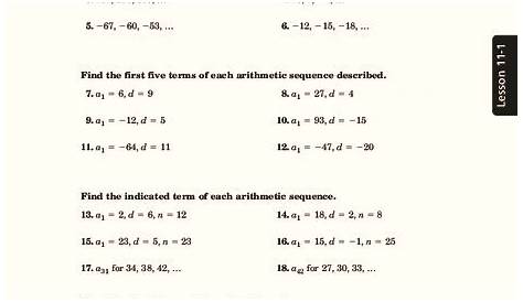 recursive formula worksheets with answers