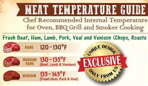 Best-Designed Meat Temperature Guide + Meat Smoking Guide 8"x11" Magne