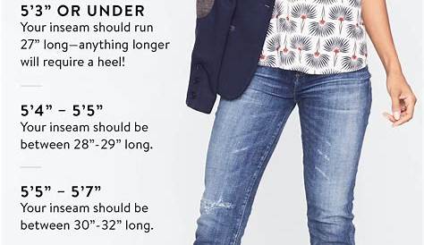 inseam height chart jeans
