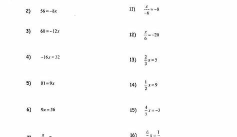 multi-step equations worksheet