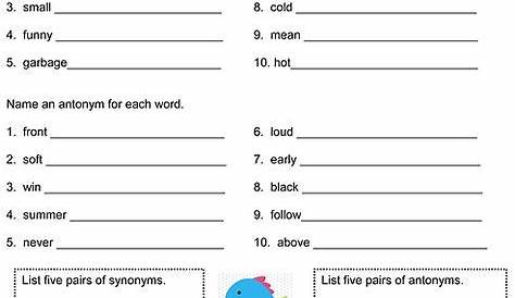 Synonym and antonym worksheet. Looks like fun! | ELA | Teaching writing