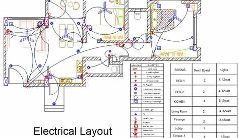 Interior Electrical layout design - Cadbull