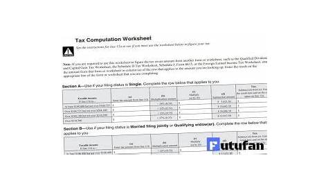 tax computation worksheet 2019
