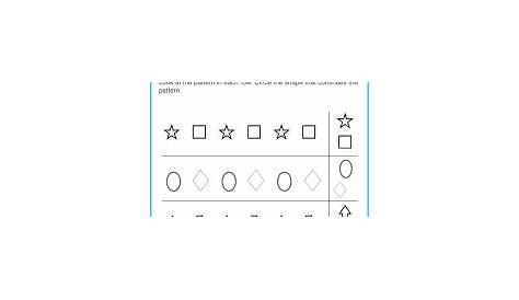 Shape Patterns worksheet for Kindergarten,First Grade - Printable Math