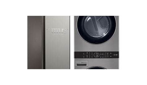 LG Front Load Electric Laundry Center with S3MFBN 18 Inch Wardrobe