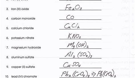 mixed naming compounds worksheet