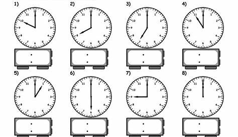 time on the hour worksheet