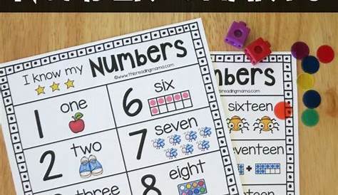 number chart for kindergarten