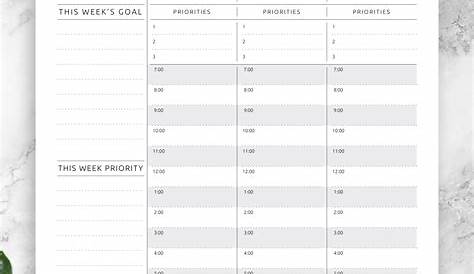 undated weekly planner printable