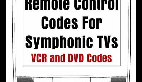 Remote Control Codes For Symphonic TVs - Codes For Universal Remotes
