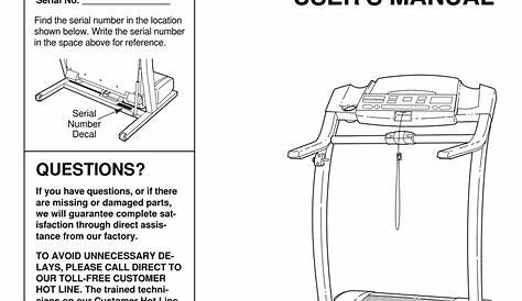 proform treadmill manual pdf