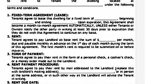 simple rental agreement printable