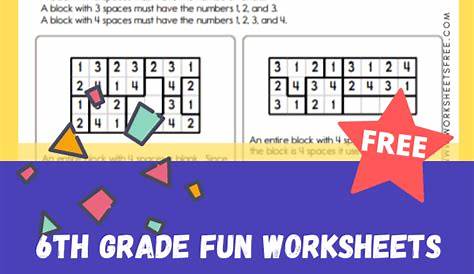 6th grade fun worksheets | Worksheets Free