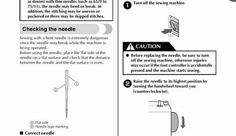 Checking the needle, Replacing the needle, Caution | Brother LX-3125