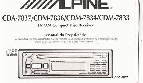 alpine cdm 7837e owner's manual