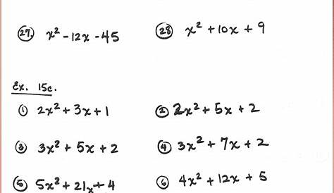30++ Factorization Of Algebraic Expressions Worksheets – Coo Worksheets