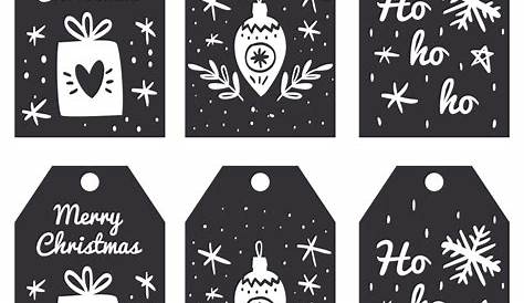 8 Best Printable Christmas Tags Black PDF for Free at Printablee