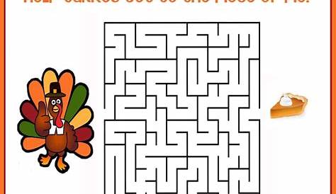 thanksgiving printable mazes