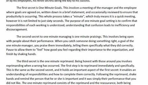 The New One Minute Manager Summary - change comin