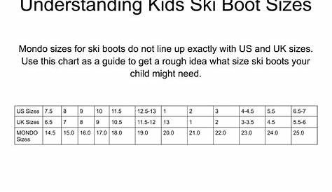 Alpine Boot Size Chart | escapeauthority.com