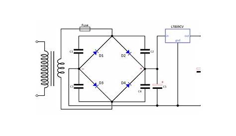 9V Power Supply Circuit With Voltage Regulator