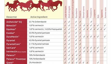 equine deworming schedule chart