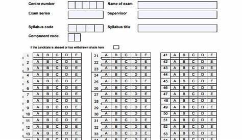 29+ Printable Answer Sheet Templates, Samples & Examples