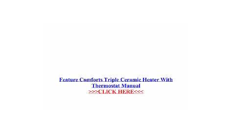 Feature Comforts Heater Manual - Fill Online, Printable, Fillable