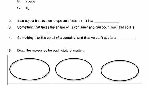 grade 5 science worksheet matter