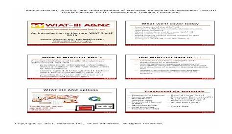 (PDF) Administration, Scoring, and Interpretation of …...WIAT-III ANZ Kit Paper/Pencil