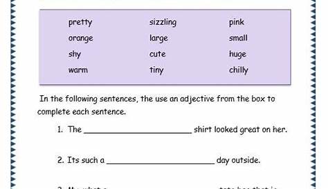 adjective worksheet for grade 3 - Google Search | Adjective worksheet