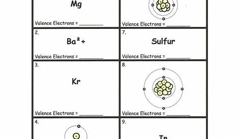 Valence Electrons Worksheet Key