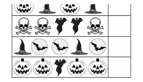 halloween pattern worksheets