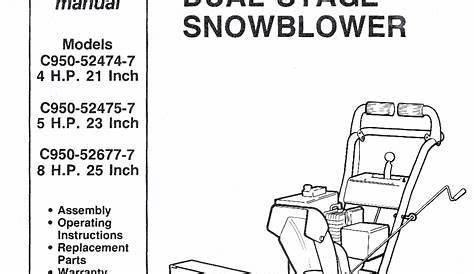 Sears Snow Blower Manual