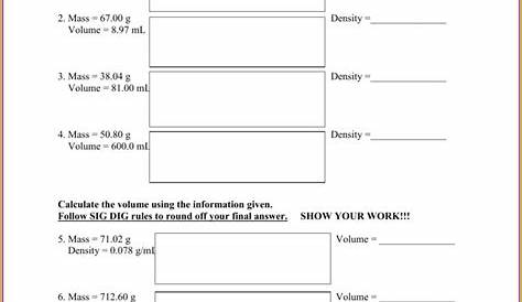 Density Practice Worksheet #1 Answer Key Worksheet : Resume Examples