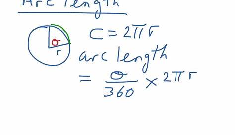 Arc length formula | Math, geometry, Circles | ShowMe