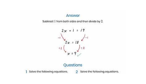 Solving equations worksheet | Teaching Resources