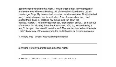 Short Story with Comprehension Questions: 3rd Grade Reading S