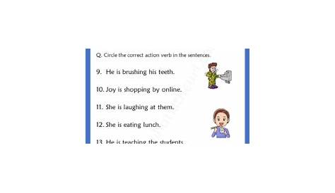 Action Verbs Worksheets for Grade 1 - Your Home Teacher | Action verbs