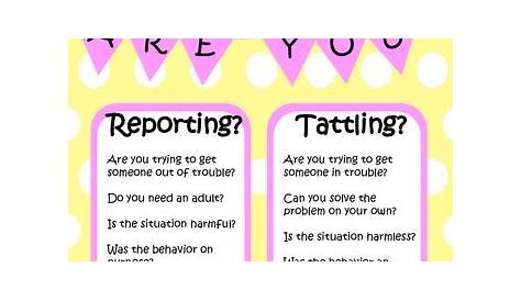 Counseling Connections: Friday Freebies (Tattling vs Reporting)