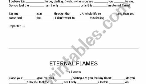 English worksheets: Eternal Flames