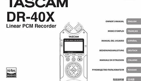 TASCAM DR-40X OWNER'S MANUAL Pdf Download | ManualsLib