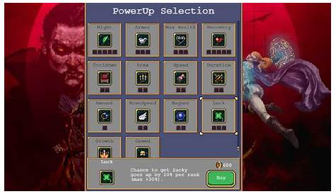Vampire Survivors PowerUp Guide - Prices and Upgrade Order