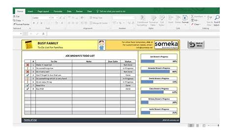 Family To Do List - Printable Checklist Template in Excel
