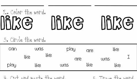 free sight word worksheets her